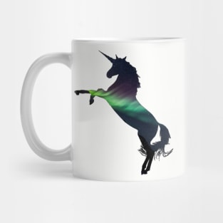 Aurora Borealis unicorn Silhouette Mug